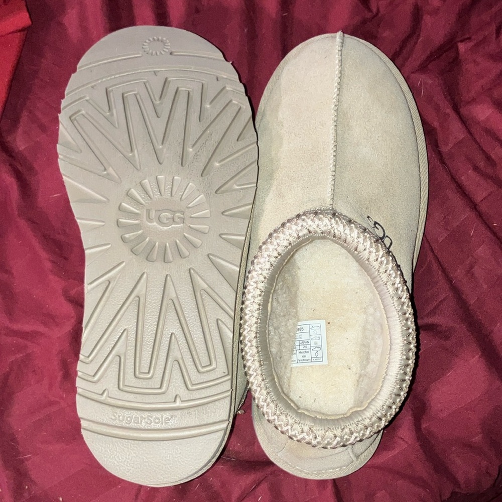 UGG Tan Slippers Plush Moccasin-Style